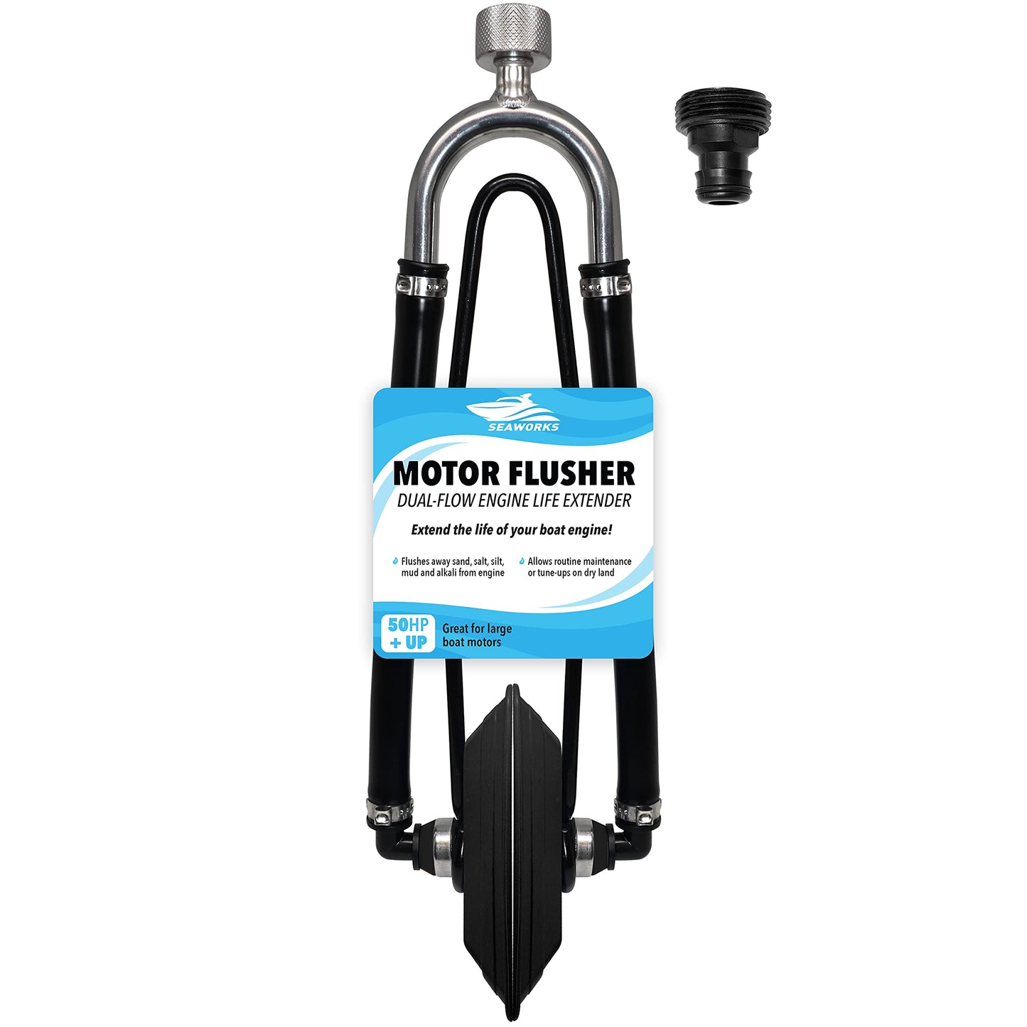 Seaworks Dual Flow Motor Flusher, Black