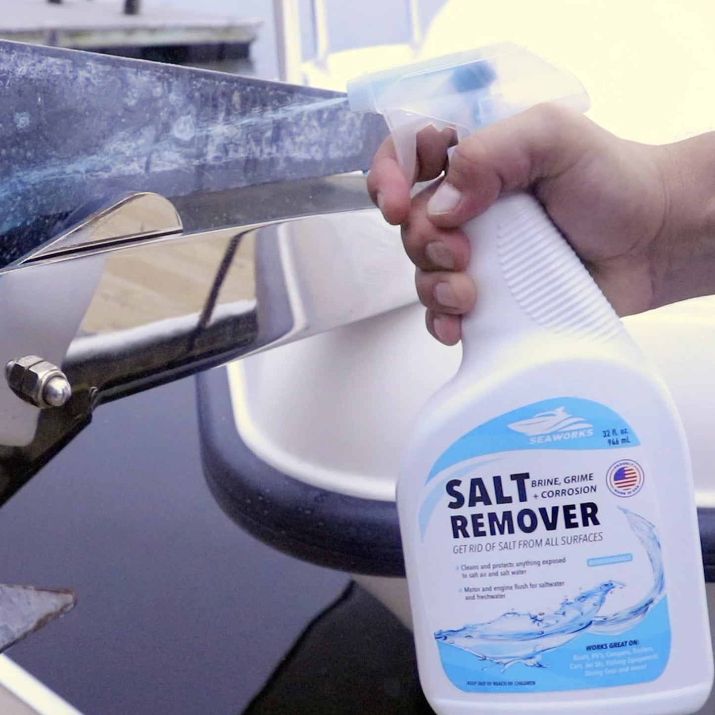 Bottle Salt Remover Engine and Motor Flush with Spray Nozzle, 32 Oz