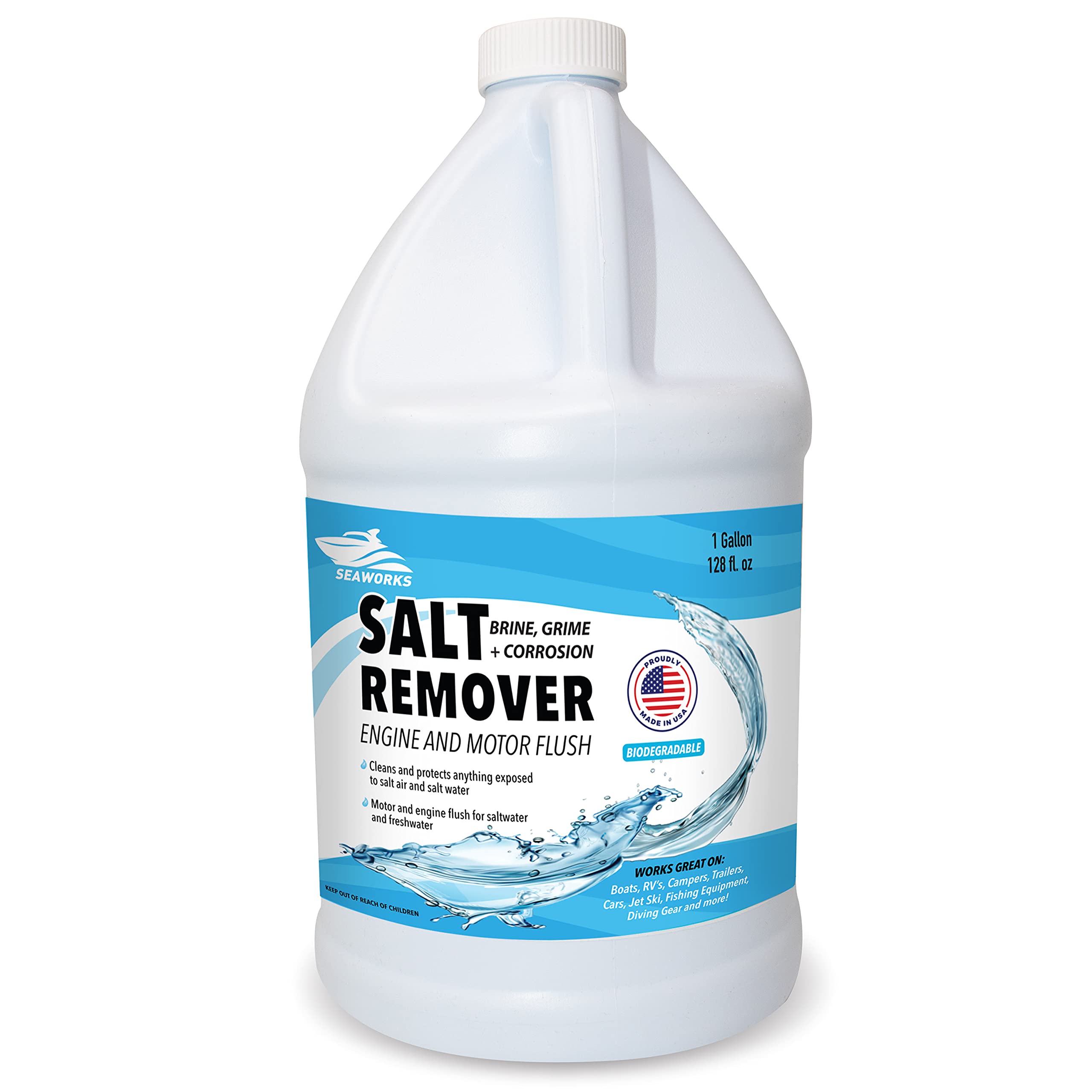 Boat De-Salt Concentrate Salt Remover for Flusher Motors Marine Boats  Watercraft Engines Winterize Cleaner & Boat Wash Cleanser to Wash Salt Away  and
