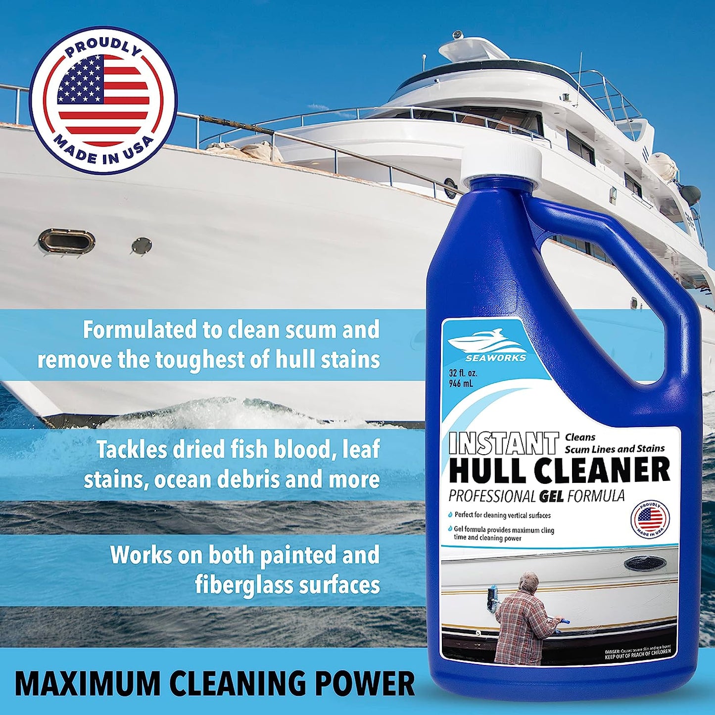 Seaworks Gel Instant Boat Hull Stain Remover Cleaner
