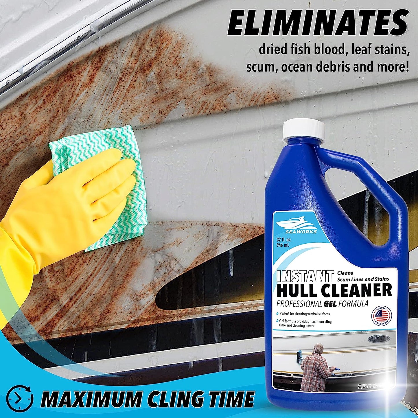 Seaworks Gel Instant Boat Hull Stain Remover Cleaner